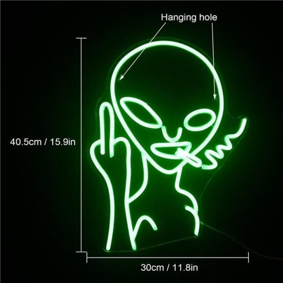 Alien Neon Light Sign Decor - Picture 3 of 5